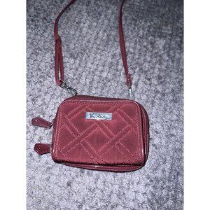 VERA BRADLEY Burgundy Crossbody Quilted Wallet Purse Bag